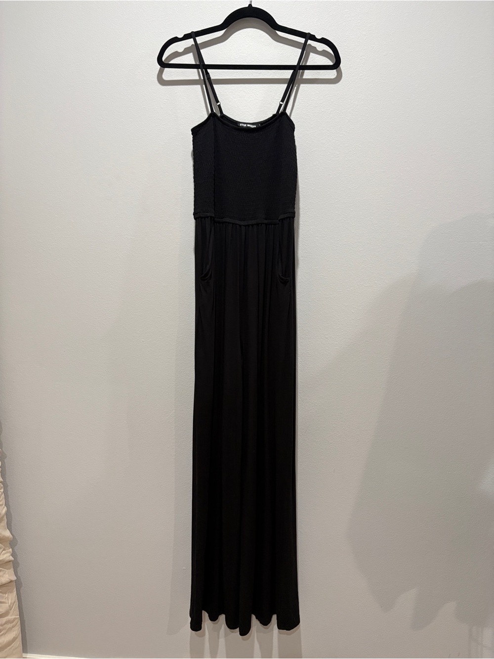 Steve Madden Black Smocked Top Wide-Leg Jumpsuit Size Xs